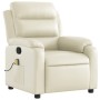 Sillón reclinable de masaje cuero sintético crema de vidaXL, Sillones - Ref: Foro24-373494, Precio: 261,70 €, Descuento: %