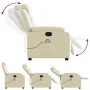 Sillón reclinable de masaje cuero sintético crema de vidaXL, Sillones - Ref: Foro24-373494, Precio: 255,49 €, Descuento: %
