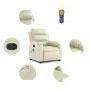 Sillón reclinable de masaje cuero sintético crema de vidaXL, Sillones - Ref: Foro24-373494, Precio: 255,49 €, Descuento: %