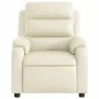 Sillón reclinable de masaje cuero sintético crema de vidaXL, Sillones - Ref: Foro24-373494, Precio: 255,49 €, Descuento: %