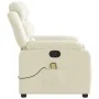 Sillón reclinable de masaje cuero sintético crema de vidaXL, Sillones - Ref: Foro24-373494, Precio: 255,49 €, Descuento: %