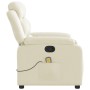 Sillón reclinable de masaje cuero sintético crema de vidaXL, Sillones - Ref: Foro24-373494, Precio: 261,70 €, Descuento: %