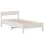 Estructura de cama con cabecero madera pino blanco 90x190 cm de vidaXL, Camas y somieres - Ref: Foro24-842779, Precio: 98,36 ...