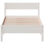 Estructura de cama con cabecero madera pino blanco 90x190 cm de vidaXL, Camas y somieres - Ref: Foro24-842779, Precio: 98,36 ...
