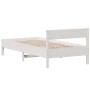 Estructura de cama con cabecero madera pino blanco 90x190 cm de vidaXL, Camas y somieres - Ref: Foro24-842779, Precio: 98,36 ...