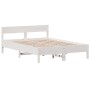 Estructura de cama con cabecero madera de pino blanco 150x200cm de vidaXL, Camas y somieres - Ref: Foro24-842747, Precio: 127...