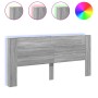 Cabecero de cama con luz LED gris Sonoma 220x16,5x103,5 cm de vidaXL, Cabeceros y pies de cama - Ref: Foro24-839278, Precio: ...