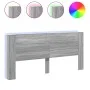 Cabecero de cama con luz LED gris Sonoma 220x16,5x103,5 cm de vidaXL, Cabeceros y pies de cama - Ref: Foro24-839278, Precio: ...
