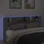 Cabecero de cama con luz LED gris Sonoma 220x16,5x103,5 cm de vidaXL, Cabeceros y pies de cama - Ref: Foro24-839278, Precio: ...