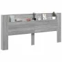 Cabecero de cama con luz LED gris Sonoma 220x16,5x103,5 cm de vidaXL, Cabeceros y pies de cama - Ref: Foro24-839278, Precio: ...