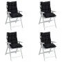 Cojines de silla respaldo bajo 4 uds tela Oxford cuadros negro de vidaXL, Cojines para sillas y sofás - Ref: Foro24-377720, P...