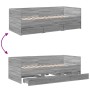 Tumbona con cajones madera ingeniería gris Sonoma 75x190 cm de vidaXL, Camas y somieres - Ref: Foro24-3280837, Precio: 195,25...