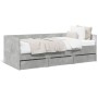 Tumbona con cajones madera ingeniería gris hormigón 100x200 cm de vidaXL, Camas y somieres - Ref: Foro24-3280814, Precio: 204...