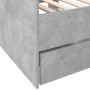 Tumbona con cajones madera ingeniería gris hormigón 100x200 cm de vidaXL, Camas y somieres - Ref: Foro24-3280814, Precio: 204...