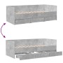 Tumbona con cajones madera ingeniería gris hormigón 100x200 cm de vidaXL, Camas y somieres - Ref: Foro24-3280814, Precio: 204...