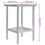 Mesa de trabajo para cocina acero inoxidable 60x60x85 cm de vidaXL, Restauración - Ref: Foro24-51184, Precio: 129,25 €, Descu...