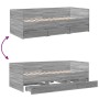 Tumbona con cajones madera ingeniería gris Sonoma 100x200 cm de vidaXL, Camas y somieres - Ref: Foro24-3280816, Precio: 205,2...