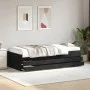 Lounger with black engineered wood drawers 100x200 cm by vidaXL, Beds and slatted bases - Ref: Foro24-3280868, Price: 180,62 ...