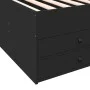 Lounger with black engineered wood drawers 100x200 cm by vidaXL, Beds and slatted bases - Ref: Foro24-3280868, Price: 180,62 ...