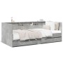 Tumbona con cajones madera ingeniería gris hormigón 90x190 cm de vidaXL, Camas y somieres - Ref: Foro24-3280856, Precio: 213,...