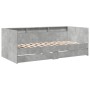 Tumbona con cajones madera ingeniería gris hormigón 90x190 cm de vidaXL, Camas y somieres - Ref: Foro24-3280856, Precio: 213,...