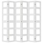 Biombo separador de 6 paneles madera maciza Paulownia blanco de vidaXL, Divisores de ambientes - Ref: Foro24-358700, Precio: ...