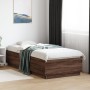 Estructura de cama madera de ingeniería marrón roble 100x200 cm de vidaXL, Camas y somieres - Ref: Foro24-3209722, Precio: 12...