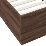 Estructura de cama madera de ingeniería marrón roble 100x200 cm de vidaXL, Camas y somieres - Ref: Foro24-3209722, Precio: 12...