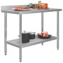 Mesa trabajo cocina y salpicadero acero inoxidable 120x60x93 cm de vidaXL, Restauración - Ref: Foro24-51191, Precio: 162,48 €...