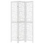 Biombo separador de 3 paneles madera maciza Paulownia blanco de vidaXL, Divisores de ambientes - Ref: Foro24-358735, Precio: ...