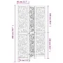 3-teilige Trennwand aus weißem Paulownia-Massivholz von vidaXL, Raumteiler - Ref: Foro24-358735, Preis: 92,15 €, Rabatt: %