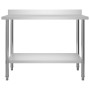 Mesa trabajo cocina y salpicadero acero inoxidable 120x60x93 cm de vidaXL, Restauración - Ref: Foro24-51191, Precio: 162,48 €...