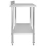 Mesa trabajo cocina y salpicadero acero inoxidable 120x60x93 cm de vidaXL, Restauración - Ref: Foro24-51191, Precio: 162,48 €...