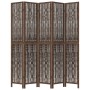 Biombo separador de 5 paneles madera paulownia marrón oscuro de vidaXL, Divisores de ambientes - Ref: Foro24-358664, Precio: ...