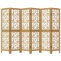 Biombo separador de 6 paneles madera maciza paulownia marrón de vidaXL, Divisores de ambientes - Ref: Foro24-358873, Precio: ...