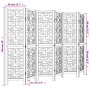 Biombo separador de 6 paneles madera maciza paulownia marrón de vidaXL, Divisores de ambientes - Ref: Foro24-358873, Precio: ...
