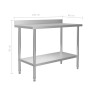 Mesa trabajo cocina y salpicadero acero inoxidable 120x60x93 cm de vidaXL, Restauración - Ref: Foro24-51191, Precio: 162,48 €...