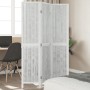 Biombo separador de 3 paneles madera maciza Paulownia blanco de vidaXL, Divisores de ambientes - Ref: Foro24-358670, Precio: ...