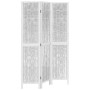 Biombo separador de 3 paneles madera maciza Paulownia blanco de vidaXL, Divisores de ambientes - Ref: Foro24-358670, Precio: ...