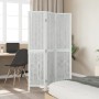 Biombo separador de 3 paneles madera maciza Paulownia blanco de vidaXL, Divisores de ambientes - Ref: Foro24-358670, Precio: ...