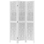 Biombo separador de 3 paneles madera maciza Paulownia blanco de vidaXL, Divisores de ambientes - Ref: Foro24-358670, Precio: ...