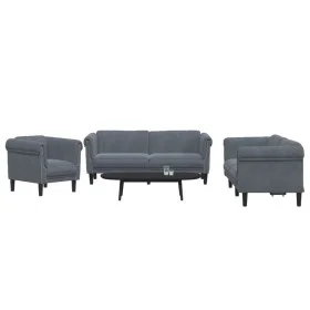 Juego de sofás 3 piezas terciopelo gris oscuro de vidaXL, Sofás - Ref: Foro24-3209210, Precio: 722,65 €, Descuento: %