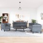 Juego de sofás 3 piezas terciopelo gris oscuro de vidaXL, Sofás - Ref: Foro24-3209210, Precio: 730,91 €, Descuento: %