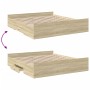 Cama con cajones madera ingeniería roble Sonoma 180x200 cm de vidaXL, Camas y somieres - Ref: Foro24-3280274, Precio: 157,57 ...