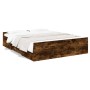 Cama con cajones madera de ingeniería roble ahumado 160x200 cm de vidaXL, Camas y somieres - Ref: Foro24-3280283, Precio: 152...