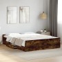 Cama con cajones madera de ingeniería roble ahumado 160x200 cm de vidaXL, Camas y somieres - Ref: Foro24-3280283, Precio: 152...