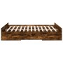 Cama con cajones madera de ingeniería roble ahumado 160x200 cm de vidaXL, Camas y somieres - Ref: Foro24-3280283, Precio: 152...