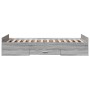 Cama con cajones madera ingeniería gris Sonoma 100x200 cm de vidaXL, Camas y somieres - Ref: Foro24-3280333, Precio: 120,70 €...