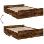Cama con cajones madera de ingeniería roble ahumado 160x200 cm de vidaXL, Camas y somieres - Ref: Foro24-3280283, Precio: 152...
