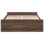 Cama con cajones madera de ingeniería marrón roble 120x190 cm de vidaXL, Camas y somieres - Ref: Foro24-3280327, Precio: 138,...